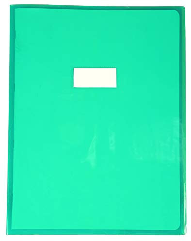 Calligraphe 73405C - Heftumschlag Calligraphe Cristalux DIN A4+ 24x32 cm, glattes PVC, Etikettenhalter, Grün blickdicht, 1 Stück