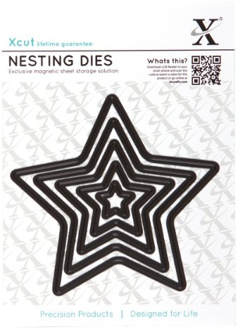 Xcut XCU503400 nesting dies Stanz- und Prägeschablone XCU 503400, Fünfzackiger Stern (star), schwarz