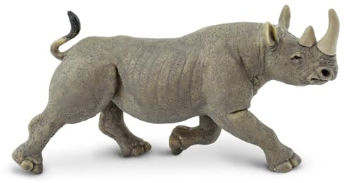 Safari Ltd. Black Rhino Figurine - Lifelike, Hand-Painted 5.75 Model Figure - Educational Toy for Boys, Girls & Kids Ages 3+