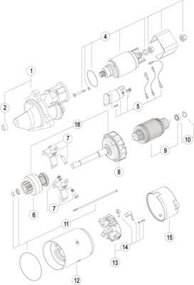 MAHLE MS 486 Motor Starter/Anlasser LKW 12V 4,2kW 10-Zähnezahl im Uhrzeigersinn 11131382 46550710 72736114