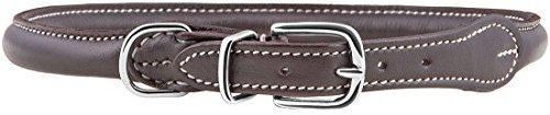 Knuffelwuff Hundehalsband Halsband Hund Leder Rundhalsband Hoopa 46-51cm Braun