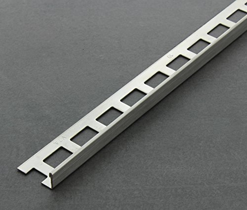 Fliesenschiene, Fliesenprofil, Winkelprofil, Edelstahl (V2A) gebürstet, Länge 2,50 m 10 mm Höhe 10 Stück Setpreis