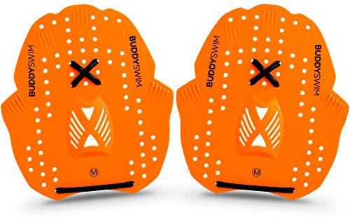 BUDDYSWIM Palas de Natacion para Entrenamiento del Tren Superior Power Paddle. Palas Natacion para Entrenamiento de Fuerza del Tronco, Espalda, Core y Brazos. Ideal Natacion Accesorios.