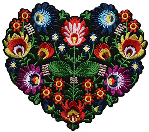 topt rasta Grand ecusson Coeur Fleur Rose Hippie 70 Paix Love Amour thermocollant 20,5x18,5cm patche Badge