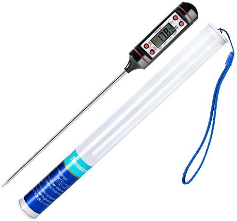 oujilet Thermometer Küche Universales Haushaltsthermometer Digitales Kochthermometer Küchenthermometer Fleischthermometer, Ablesbar 50°C- 300°C, °C/°F Umschaltbar Thermometer mit Schutzhülle