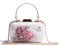 EVEOUT Sac à main de mariage en cuir avec fleur et perles pour femme, Blanc (avec Poignée, Doublure en Coton), Taille unique, One size