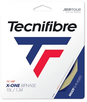 Tecnifibre Unisex – Erwachsene X-ONE BIPHASE 1.34 Tennissaiten, Natur, Einheitsgröße