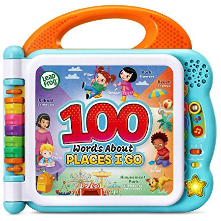 LeapFrog 100 Words About Places I Go Learning Book, Pre School for Kids, Musical Learning Toy With Objects and People, Educational Toy With Facts and Sound Effects, Ages 18 Months +