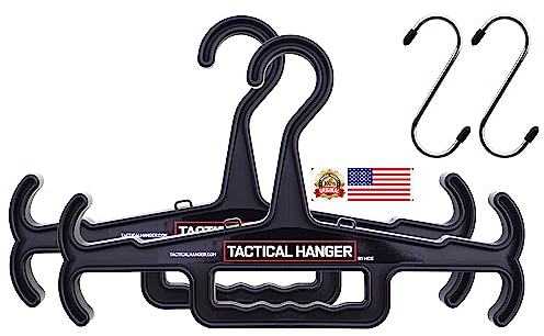 HICE Tactical Hanger | Original Heavy Duty | 90 kg Tragkraft | für Schutzwesten, Taktische Ausrüstung, Polizei-, Militär- und Tauchausrüstung sowie Überlebensausrüstung (Schwarz) (Schwarz, 2er-Set)