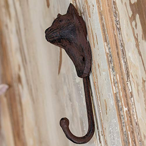Antikas - Garderobenhaken, Kleiderhaken als Katze, Handtuchhalter, Haken aus Gusseisen