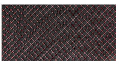 OMAC Geprägte Schwarz Kunstleder Auto Polsterung Leder Patches | Interieur Zubehör mit Diamant-Stich Autositz Lederjacke 140cm x 100cm (Rot Diamant-Stich)