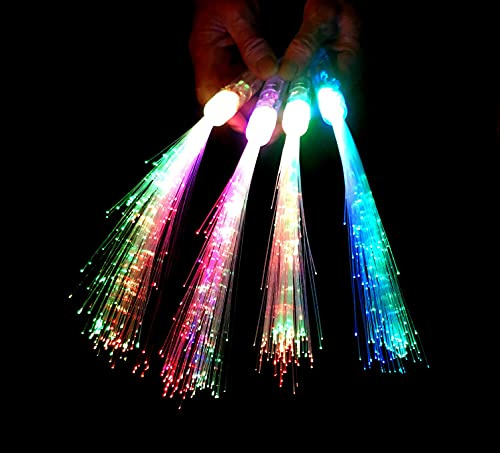 Partyknicklichter - 6 Stück LED Leuchtwedel multicolor mit transparentem Griff - für Events, Hochzeiten, Geburtstage inkl. Batterien - Deutscher Importeur/Hersteller - Versand aus DE