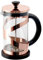 Aspect 8 cup Cafetiere, Coffee Press, French Press Maker for Filter Coffee, Loose Tea and Milk Froth, 3 Level Stainless Steel Filter, Heat Resistant Borosilicate Glass (0.6L - Rose Gold)