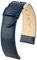 HIRSCH Uhren-Armband Osiris L - Uhr-Band aus glänzendem Kalbs-Leder mit feiner Struktur - Blau - 18 mm