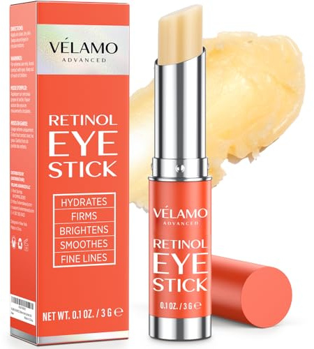 VELAMO ADVANCED Retinol Eye Stick: Renewing & Firming Under Eye Balm for Dark Circles, Puffiness, Fine Lines & Wrinkles - Travel Essentials, Portable & Perfect for On-the-go Use, 0.1 OZ/3g