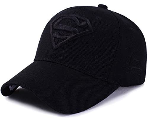 LAIFEKE Baseball Cap Superman Snapback Hat Stickerei Baseball Cap für Männer Frauen (Schwarz)