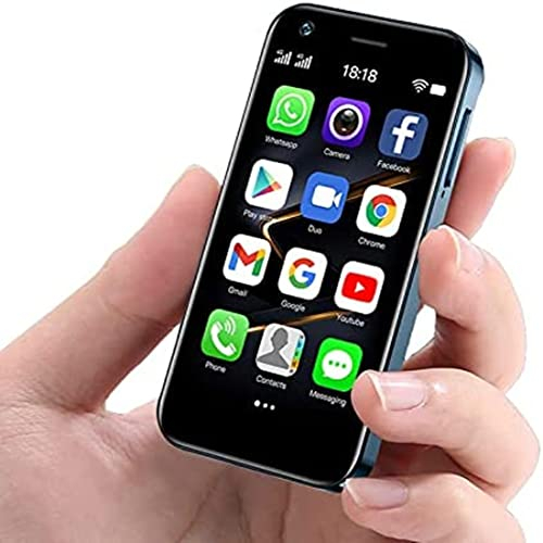 Rainbuvvy XS12 Super Mini 4G LTE Smartphone 3.0-Zoll Display 2GB/4GB RAM+16/32/64GB ROM Dual SIM 2000mAh 13MP mit Face ID Backup OTG Kleines Android Handy (Blau, 2+16GB)