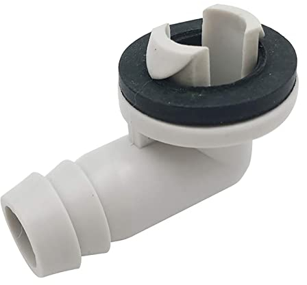 HshDUti Air Conditioner Drain Connector Drain Hose Connector 1.8 Inch AC Drain Hose Elbow Fitting with Rubber Ring for Window AC Air Conditioning Unit and Mini Split Units White Grey