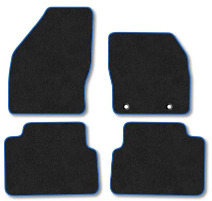 Ford C-Max (2007-2011) Carpet Car Mats | Blue Edge Trim Tailored Fit Floor Mats Full Coverage Protection Accessories Easy Clean Anti Slip Made in the UK