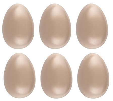 Ideen mit Herz Kunststoff-Eier mit Loch | 6 cm hoch | Ø 4,5 cm | Pastellfarben | 6 Stück (Taupe)