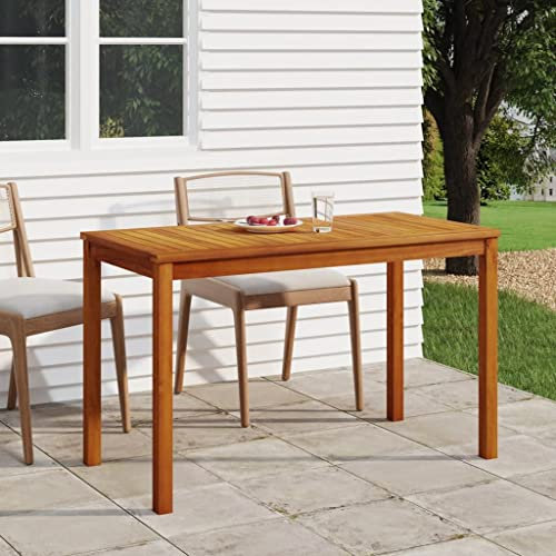 FIRBNUS 110x55x67 cm Garten Holztisch mit Holzrahmen Balkon Tische Esstisch für Hof Beistelltisch Terrassentisch Couchtisch Outdoor Tisch Massivholz Akazie für Innen- und Außenbereich