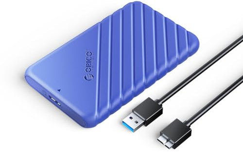 ORICO External 2.5 Inch SSD HDD Enclosure USB 3.0 to SATA III for 7mm and 9.5mm SATA Hard Drive Disk, UASP Compliant - Blue