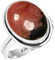Jeweloporium Real Rosa Rhodonit in schwarzem Mangan 925 Silber Ringe für Damen mit Stein Handgefertigt Silber Ringe Größe 68(21.6) Jubiläum - Geschenk Cocktail Schmuck