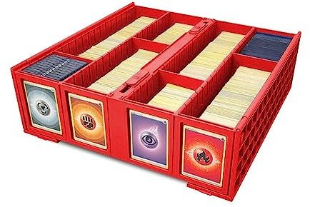 BCW Sammelkartenbehälter – einzeln rot | Aufbewahrungsbox für Sammelkarten | Für 3200 Karten | Inklusive 4 Kartenaufbewahrungspartitionen | Lose Sammelkartenaufbewahrung für Pokemon, MTG und