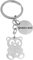 Porte-clés Ourson Petit Coeur Argenté Gravure Personnalisée Sur Médaille