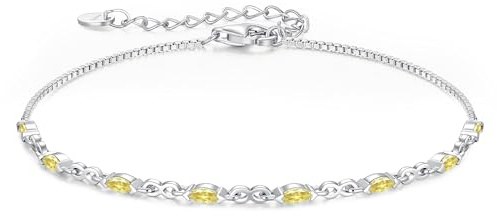 CDE Infinity Armband Silber 925 Damen mit Zirkonia Geburtsstein | Armbänder Verstellbares Armkette Damen Schmuck Muttertag Valentinstag Geburtstag Weihnachten Geschenke