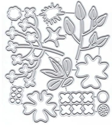 DzIxY Shadow Combination Floret Metall Stanzformen für Kartenherstellung Kit Prägepapier Stanzformen Scrapbook Maschine Schablonen Aufbewahrung Taschen Supplies
