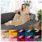 heimtexland ® Ärmeldecke TV Kuscheldecke mit Ärmeln Taschen Fußsack Super Soft Flanell tragbare Decke Ganzkörperdecke Typ870 Sand 180x150 cm