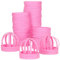 LVNRIDS 50 pièces Bracelets en Silicone pour Adolescents 7 inch Bracelet en Caoutchouc élastique de Sport pour Garçons Filles Enseignants étudiants Décorations Fête rose