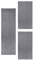 Carpetsale24 Bettumrandung Schlafzimmer 3teilig Shaggy Hochflor Teppich Grau Bettvorleger Schlafzimmer Bettset: 2 St. 60x110 cm | 1 St. 80x250 cm - Flauschiger Teppich Läufer Set Einfarbig Design