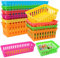 ULELE 10 Pcs Stationery Storage Baskets,Classroom Pen Basket Pencil Organiser Basket Trays Coloured Pencil Basket Plastic Pencil Pots for Teacher Office Supplies Drawers Shelves Desktop Closet