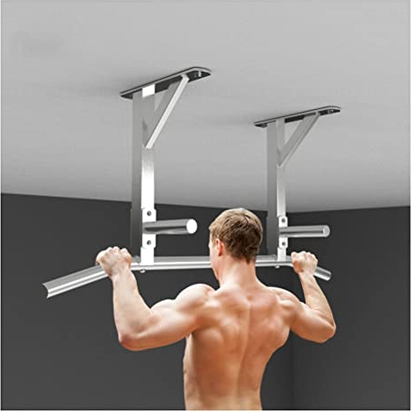 JKJZSALJ An Der Wand Montierte Klimmzugstange, Platzsparende Decken-Edelstahl-Fitness-Reckstange, Krafttrainingsstange Für Das Heim-Fitnessstudio, Belastung 661 Pfund