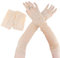 LNQ LUNIQI Spitze Armstulpen Sonnenschutz Ärmel, Khaki Armstulpen UV Kühlung, Spitzenhandschuhe Lang Fingerlose Armstulpen, Frauen Lange Handschuhe, für Draussen Reiten (1 Paar)