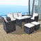 Cozynest 6-TLG. Garten-Essgruppe mit Auflagen Poly Rattan Schwarz