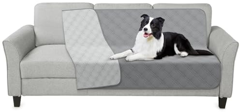 TAIKURA wasserdichte Hundedecke, Hundematte rutschfeste Hundedecken Robuste Katzendecke Wiederverwendbare, kann als Schutz für Sofa, Bett, Autositz, Waschmaschine waschbar(132 x 208cm, Grau)