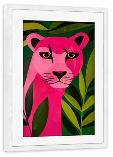 artboxONE Poster mit Rahmen wei 60x40 cm Abstrakter Rosa Panther von Frank Daske - gerahmtes Poster