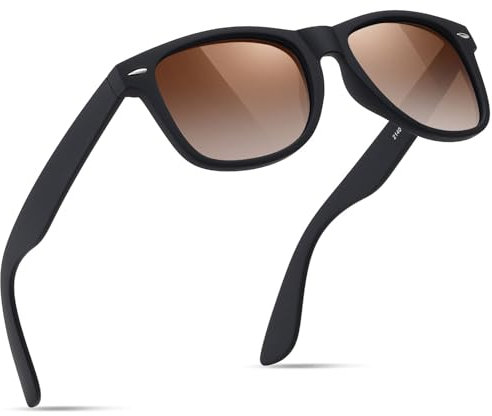 wearPro Polarised-Sunglasses-Mens-Womens-UV403-Protection Rectangular Sunglasses Retro Black Sun Glasses Unisex Classic Ultralight Shades For Cycling Driving Fishing(Gradient Brown)