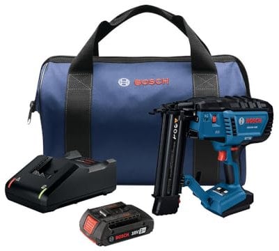 BOSCH GNH18V-18MB12 - Kit de clavadora de calibre 18 sin escobillas de 18 V con batería de 2 Ah y cargador, inalámbrica, eficiente y precisa para trabajos decorativos y espacios reducidos