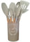TINA&CO Juego de 12 Utensilios de Cocina de Silicona con Mango de Madera - Kit de Cocina Completo de Menaje, Antihaderente, Resistentes al calor y Duraderos (Beige)