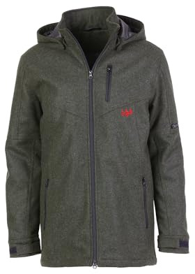 Bayerwald Lodenjacke Katschberg – Robuste, geräuscharme Jagd- und Freizeitjacke mit abnehmbarer Kapuze und mehreren Taschen