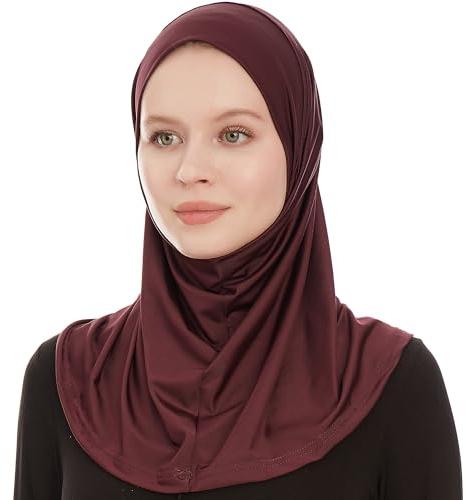Ayisah Hijab Kopftuch Damen Muslimisch - Pflaume Instant Kopftuch - Ready To Wear Schal - One Piece Amira Hijab Schal - Kopftücher Für Damen