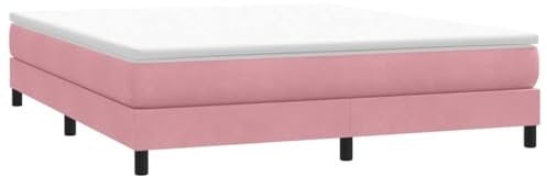vidaXL Boxspringbett ohne Matratze Rosa 180x220 cm Samt, Bett, Bettgestell, Doppelbett, Schlafzimmermöbel, Bettrahmen, Samtbett, Polsterbett