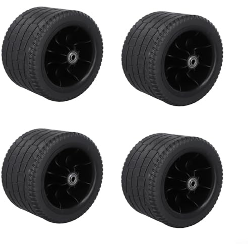 HpLive 7 Zoll Ersatzrad mit Doppellager für Faltbaren Bollerwagen, Allrad-Geländereifen, 360° Drehbar, Hochbelastbar bis 250 kg(4pcs)