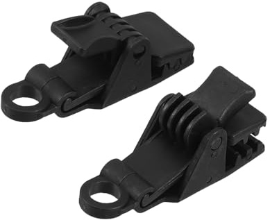 2 Stück Zeltclips aus Nylon, Schwarz, für Camping und Picknick