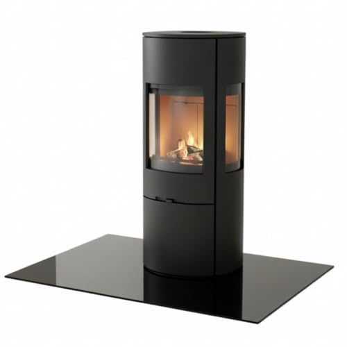 Mucola Glasplatte Funkenschutzplatte eckig 120x65 cm ESG 6 mm Schwarz | Kaminplatte aus gehärtetem Sicherheitsglas, temperaturbeständig bis 250 °C, kratzfest, polierte Kanten, auch als Tischplatte