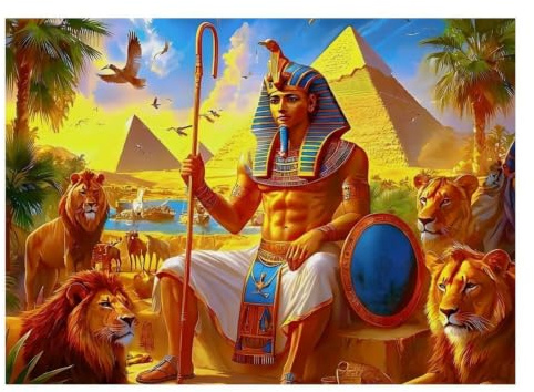 Pharao Pyramide Löwe Puzzle, 1000 Teile Indoor Erwachsenenspiel | 38x26cm Papier, Mentales Training, Stabile Konstruktion, Puzzlefans, Logisches Denken